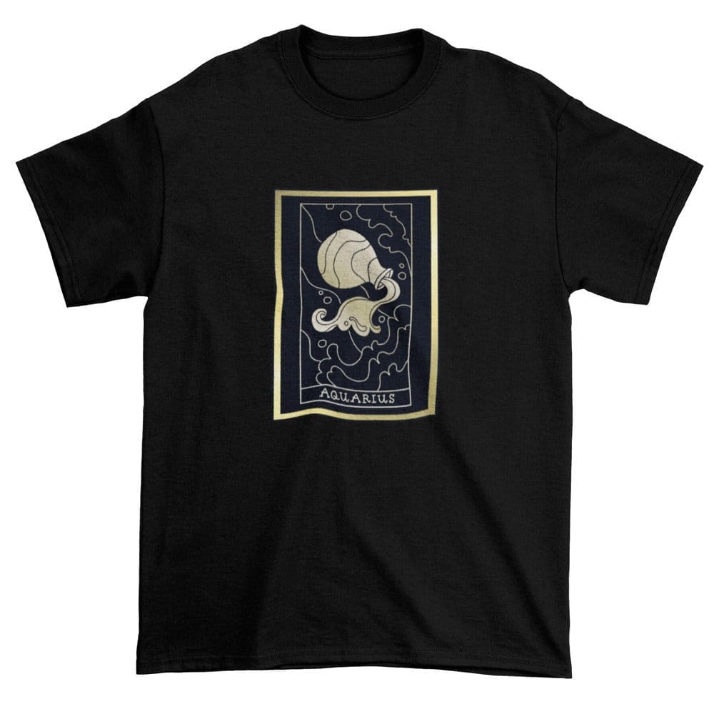Affordable Women EqualLife Pure Cotton Bio-Washed T-Shirt Chest Printed-Zodiac Sign Series-1-AQU
