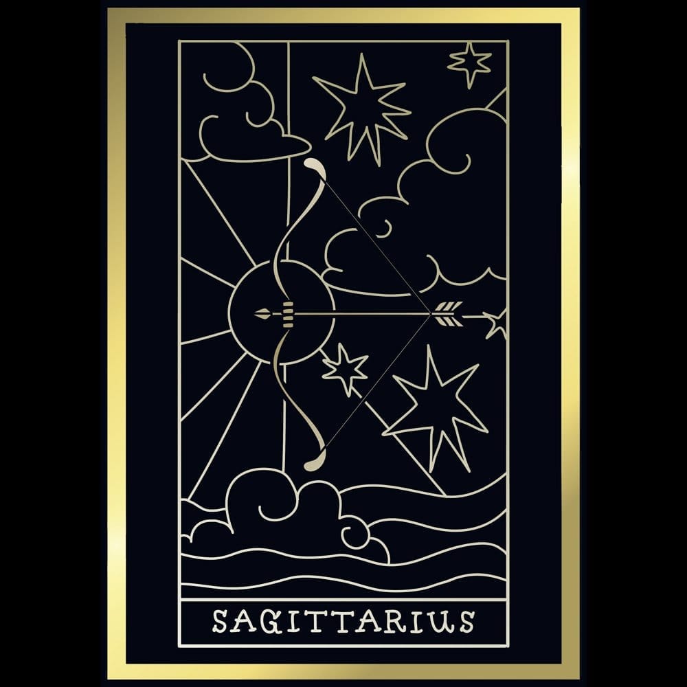 Chic Women EqualLife Pure Cotton Bio-Washed T-Shirt Chest Printed-Zodiac Sign Series-1-SAGITTARI