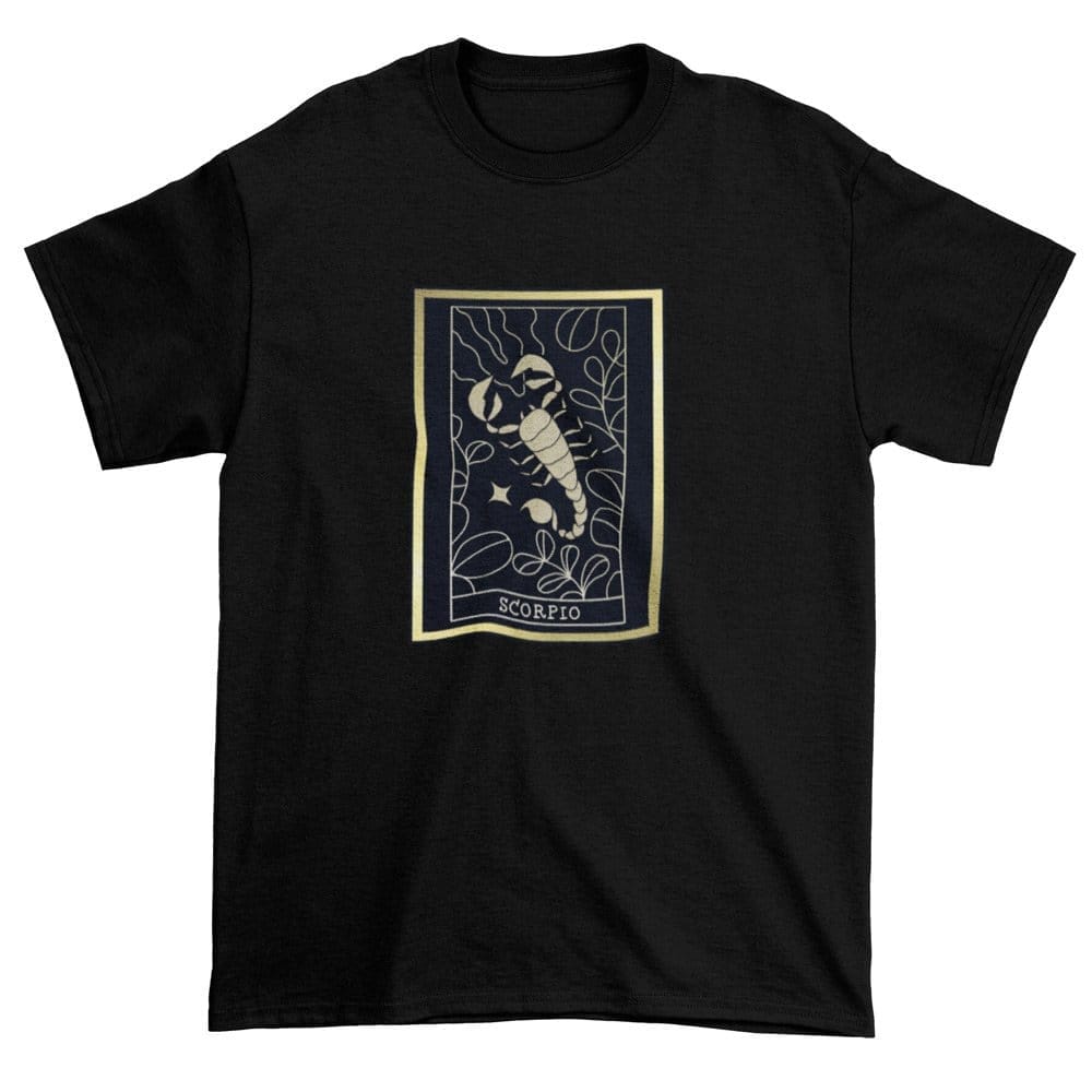 Best Men EqualLife Pure Cotton Bio-Washed T-Shirt Chest Printed-Zodiac Sign Series-1-SCORPIO Des