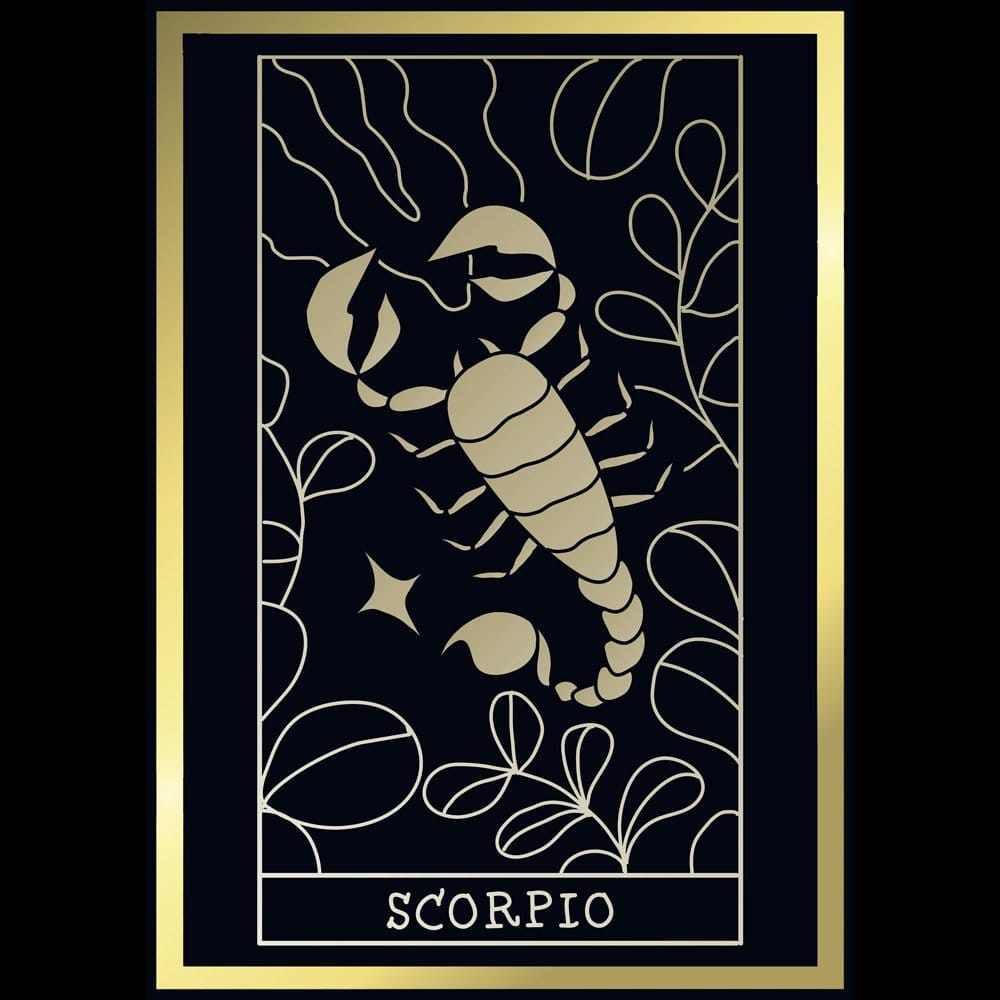 Premium Women EqualLife Pure Cotton Bio-Washed T-Shirt Chest Printed-Zodiac Sign Series-1-SCORPI