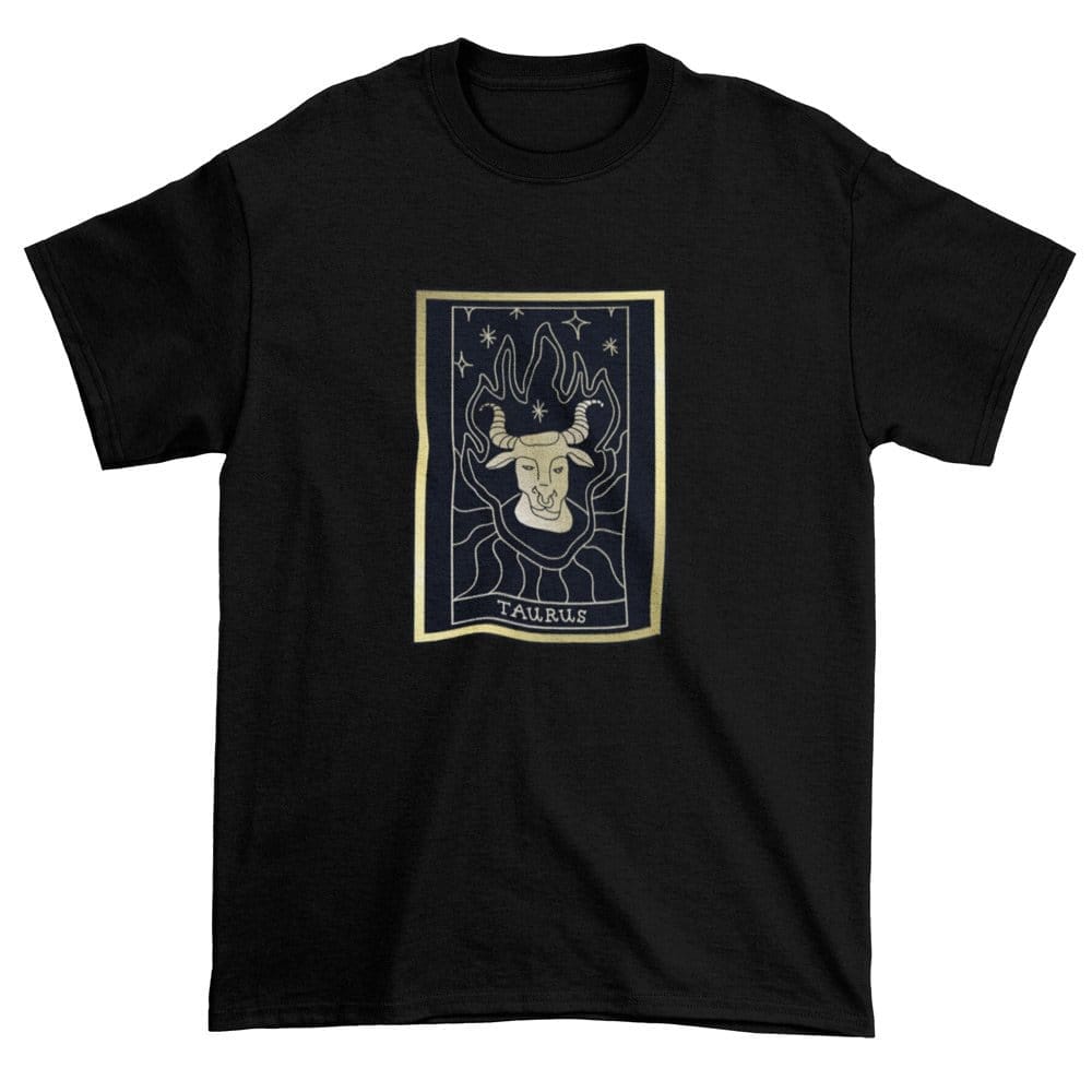 EqualLife Pure Cotton Bio-Washed T-Shirt Chest Printed-Zodiac Sign Series-1-TAURUS Design-By Zingertees-Men-EL9120078-M