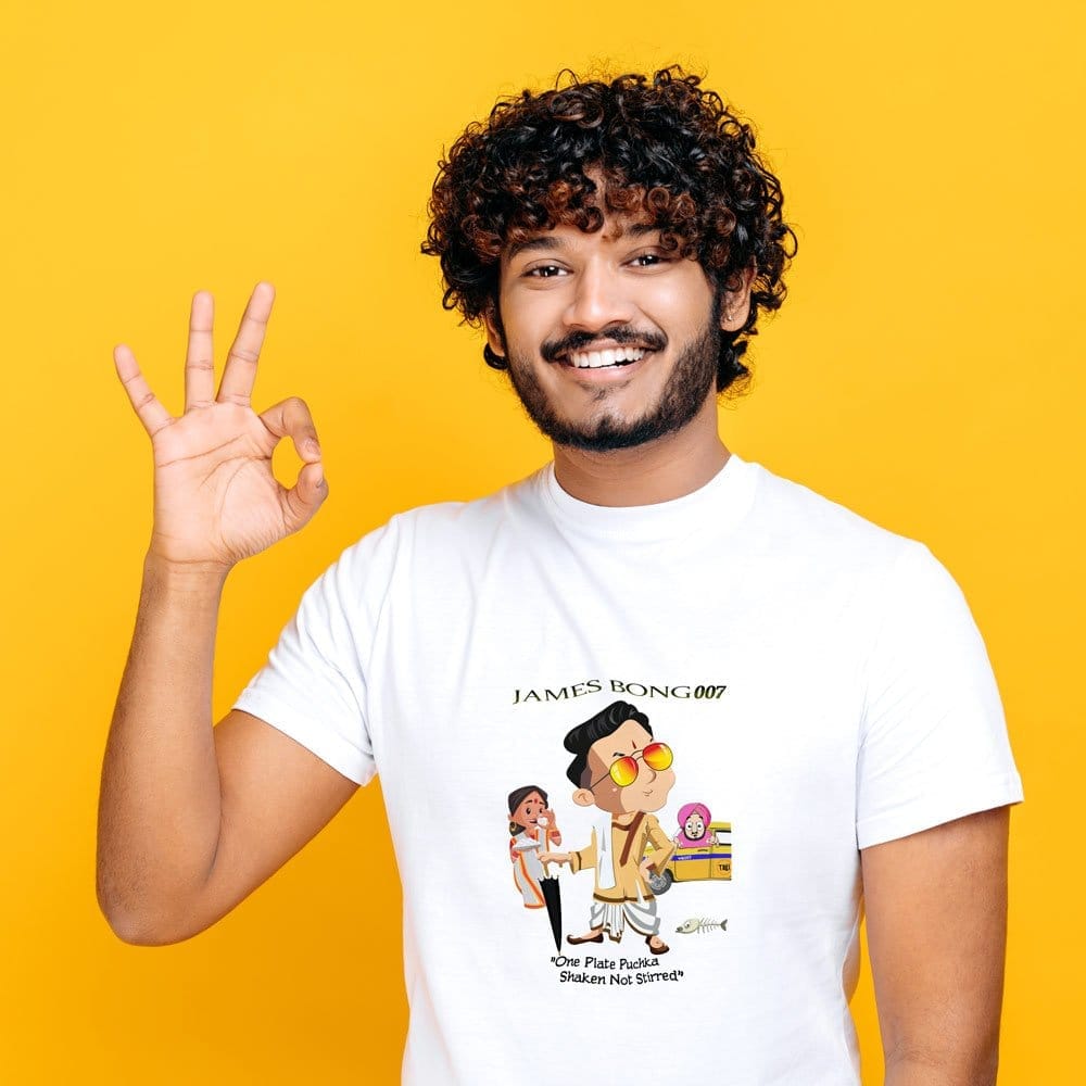 New Men EqualLife Pure Cotton Bio-Washed T-Shirt Chest Printed-James Bong-by ZingerTees-Men-EL91