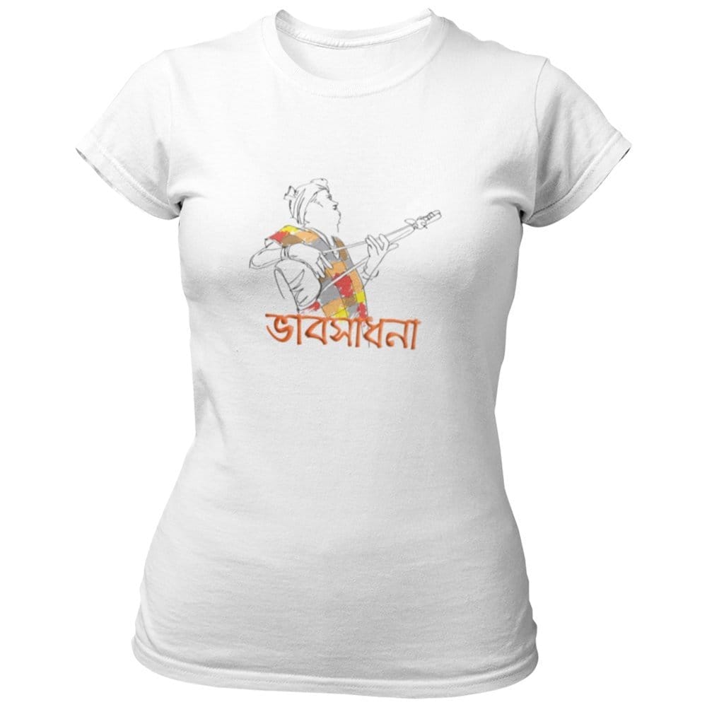 Elegant Women EqualLife Pure Cotton Bio-Washed Chest Printed T-Shirt - Bengali Collection - Baul