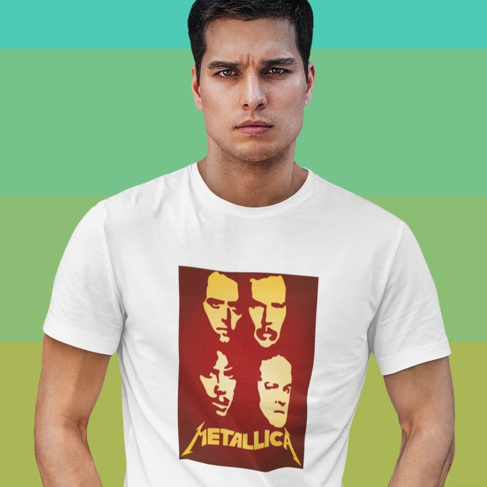 Latest Men EqualLife Pure Cotton Bio-Washed T-Shirt Chest Printed-Tribute to Metallica-Rock Musi