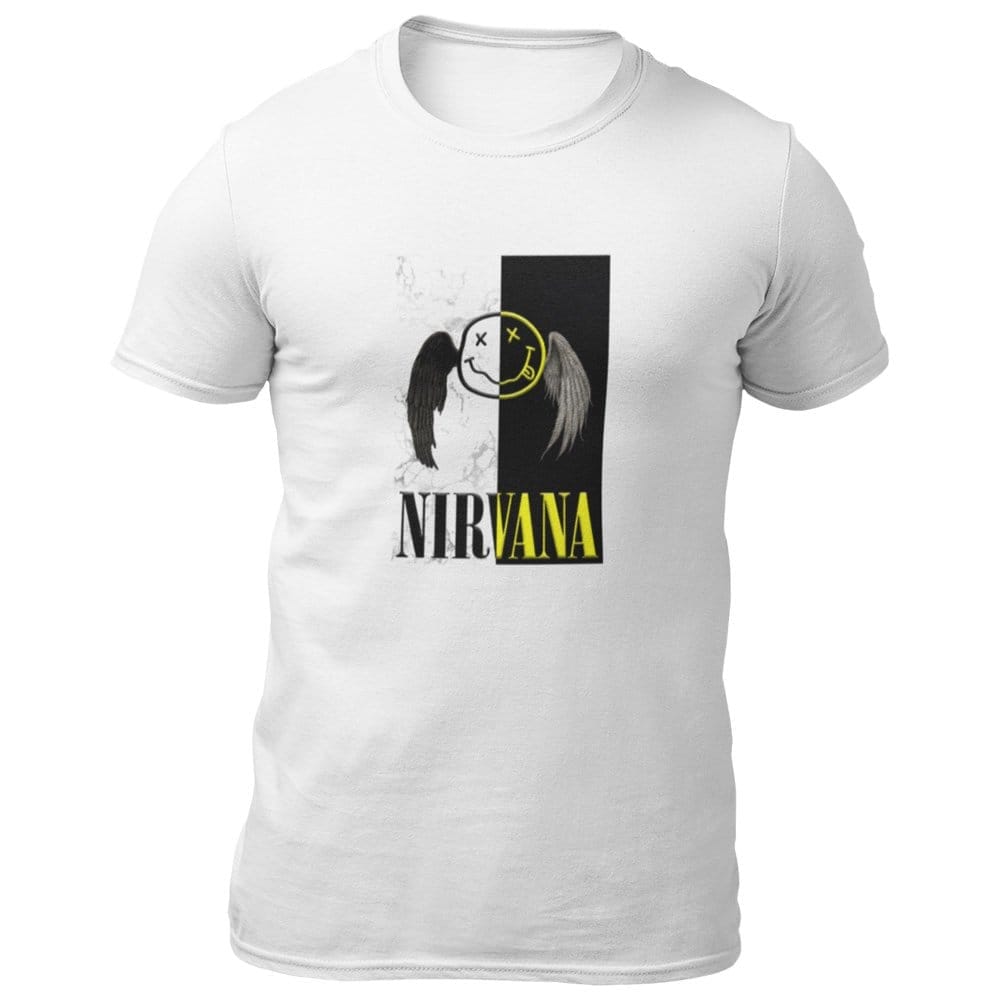 EqualLife Pure Cotton Bio-Washed T-Shirt Chest Printed-Legends Series - Tribute to Rock Band Nirvana Design No.6-by ZingerTees-Women-EL9120328-F
