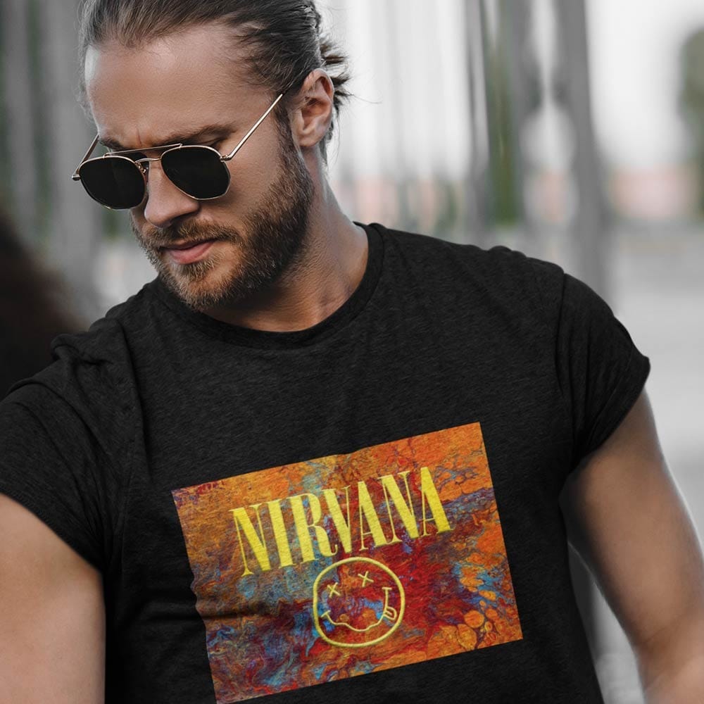 New Men EqualLife Pure Cotton Bio-Washed T-Shirt Chest Printed-Legends Series - Tribute to Rock 