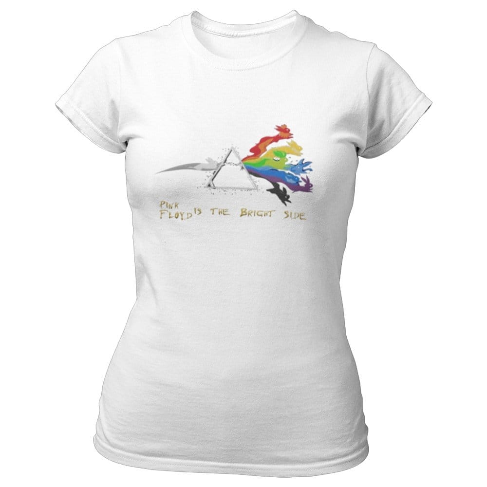 EqualLife Pure Cotton Bio-Washed T-Shirt Chest Printed-Legends Series - Tribute to Pink Floyd Design No.2-by ZingerTees-Women-EL9120317-F