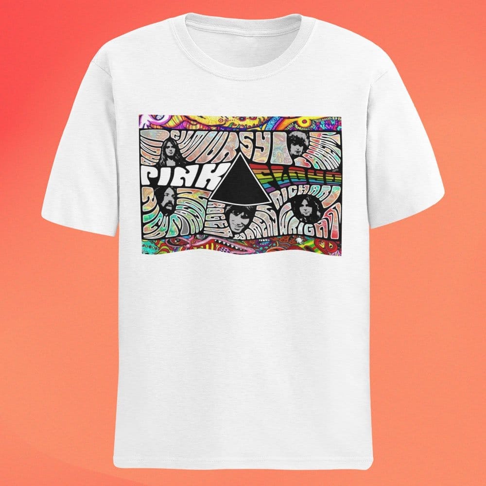 Stylish Men EqualLife Pure Cotton Bio-Washed T-Shirt Chest Printed-Tribute to Pink Floyd-by Zing