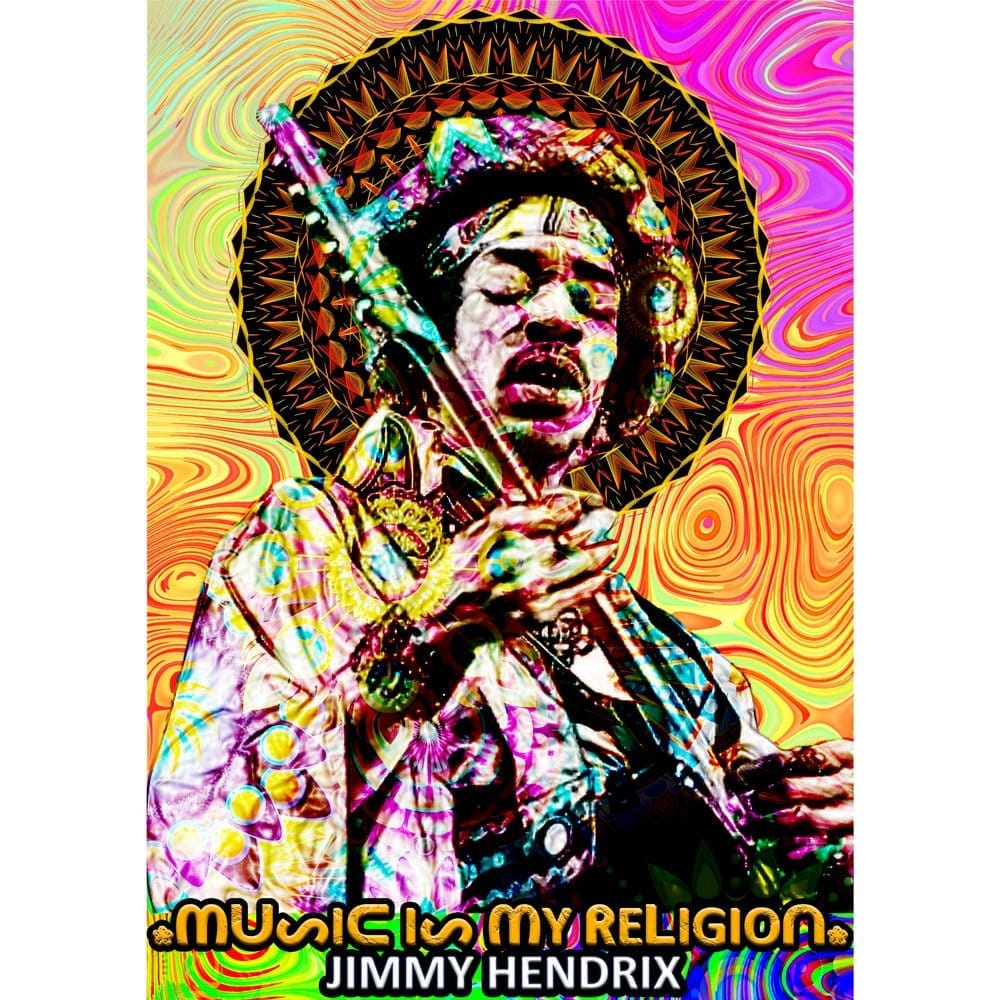 Trendy Women EqualLife Pure Cotton Bio-Washed T-Shirt Chest Printed-Legends-Jimmy Hendrix-by Zin