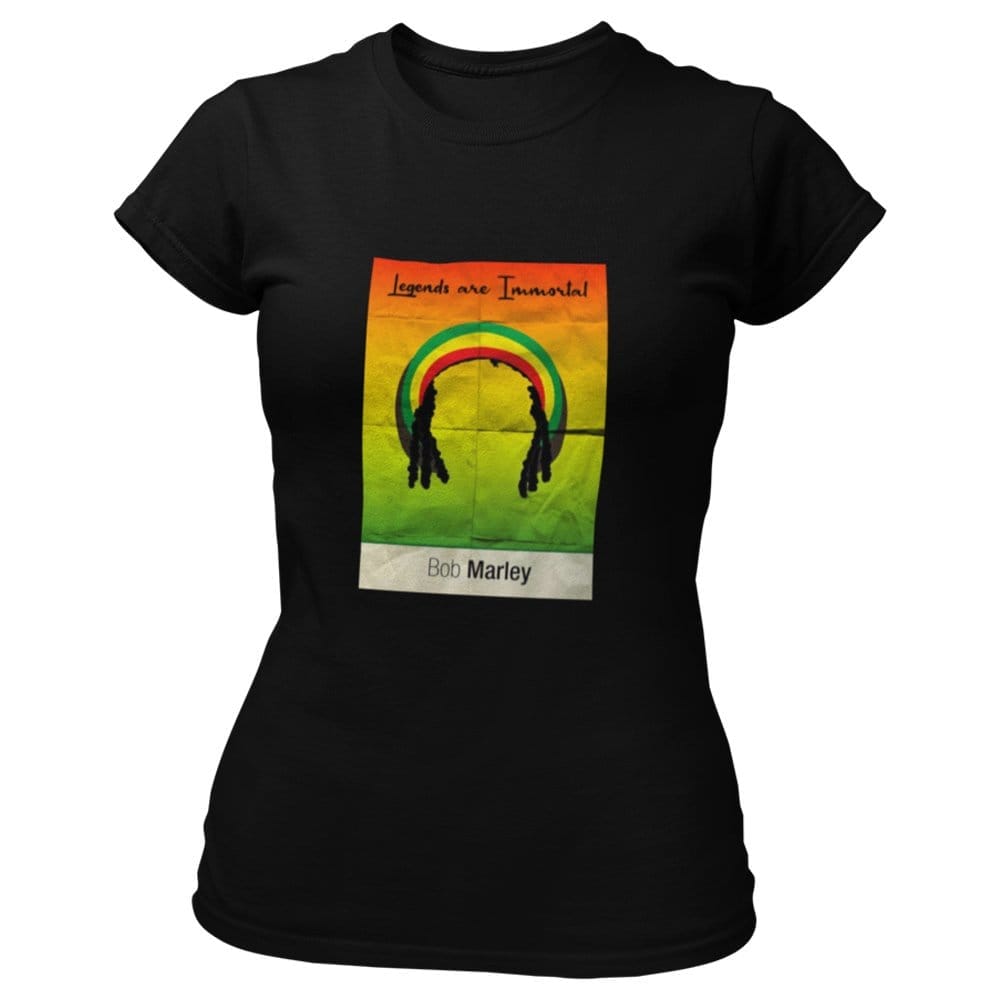 EqualLife Pure Cotton Bio-Washed T-Shirt Chest Printed-Tribute to Bob Marley-Rock Music Legends-12-by ZingerTees-Women-EL9120366-F