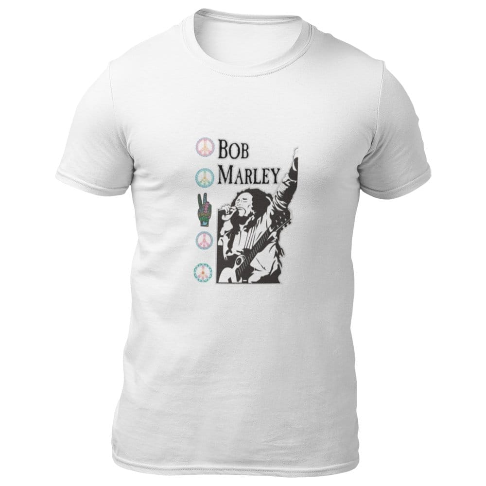 Elegant Men EqualLife Pure Cotton Bio-Washed T-Shirt Chest Printed-Tribute to Bob Marley-Rock Mu