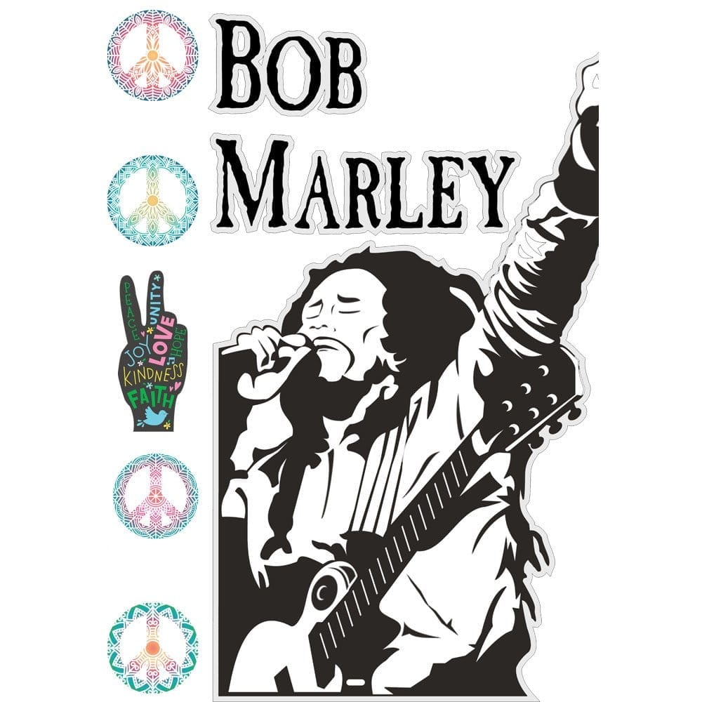 Elegant Men EqualLife Pure Cotton Bio-Washed T-Shirt Chest Printed-Tribute to Bob Marley-Rock Mu