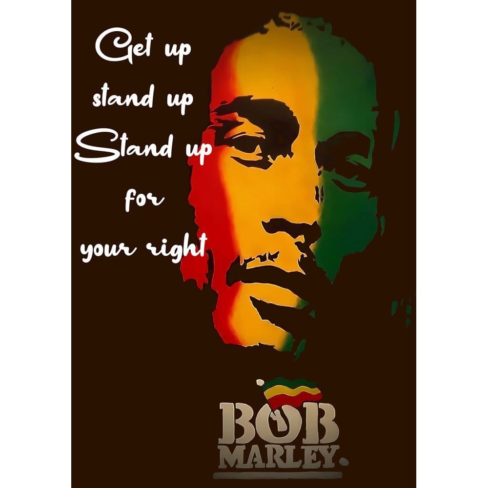 Elegant Men EqualLife Pure Cotton Bio-Washed T-Shirt Chest Printed-Tribute to Bob Marley-Rock Mu