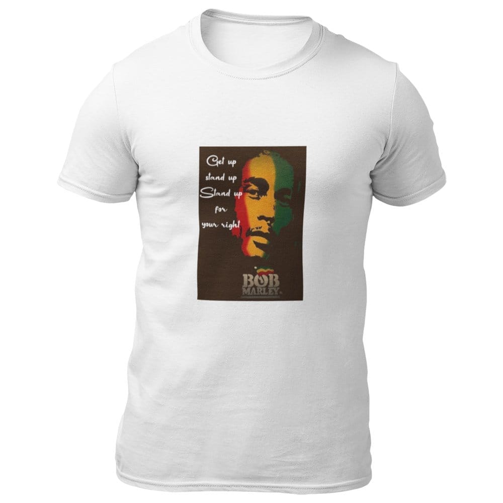 Elegant Men EqualLife Pure Cotton Bio-Washed T-Shirt Chest Printed-Tribute to Bob Marley-Rock Mu