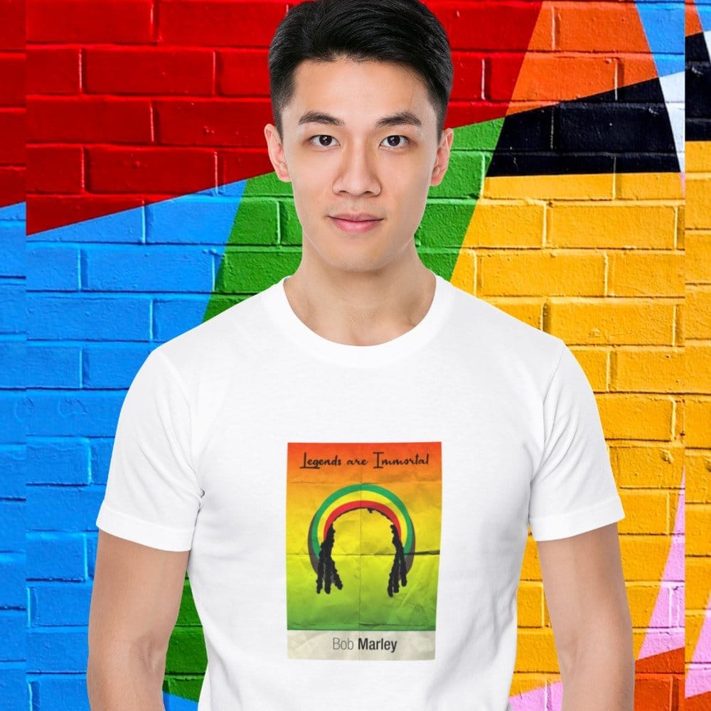 Stylish Men EqualLife Pure Cotton Bio-Washed T-Shirt Chest Printed-Tribute to Bob Marley-Rock Mu