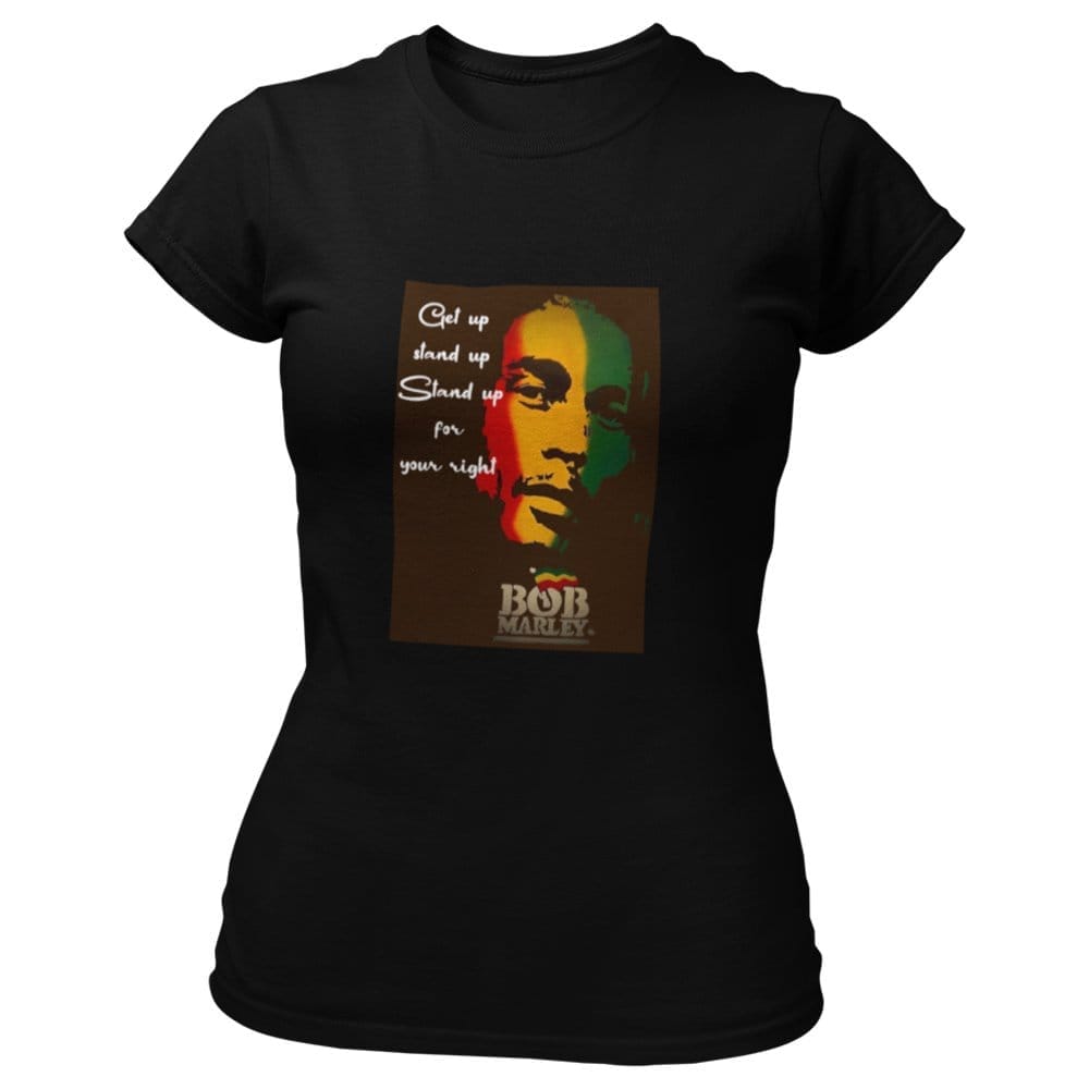 Best Women EqualLife Pure Cotton Bio-Washed T-Shirt Chest Printed-Tribute to Bob Marley-Rock Mus