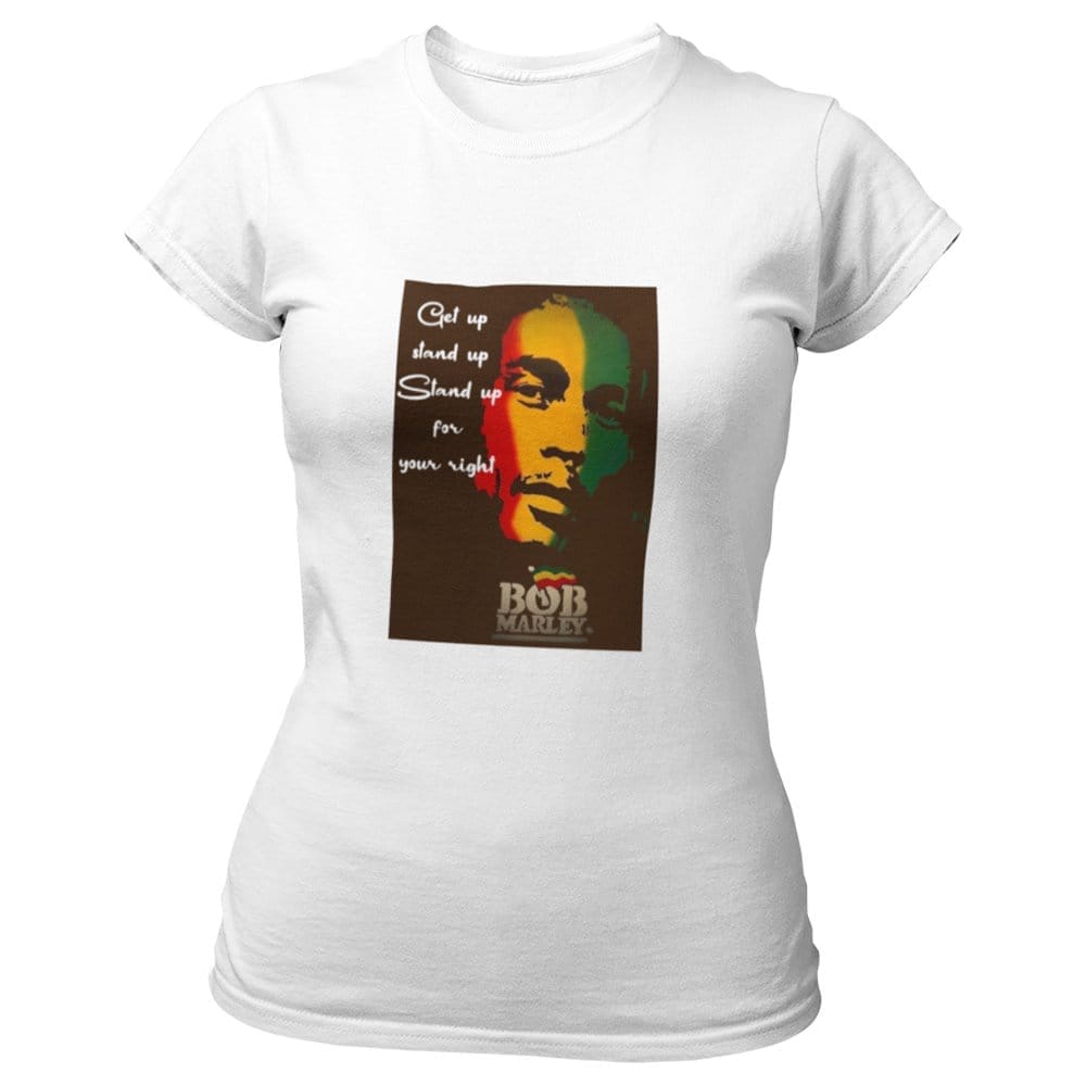 EqualLife Pure Cotton Bio-Washed T-Shirt Chest Printed-Tribute to Bob Marley-Rock Music Legends-11-by ZingerTees-Women-EL9120365-F