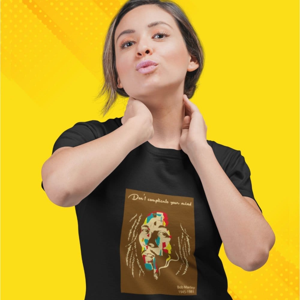 Sophisticated Women EqualLife Pure Cotton Bio-Washed T-Shirt Chest Printed-Tribute to Bob Marley