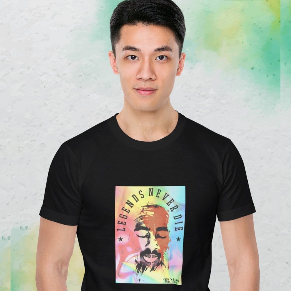 Chic Men EqualLife Pure Cotton Bio-Washed T-Shirt Chest Printed-Tribute to Bob Marley-Rock Music