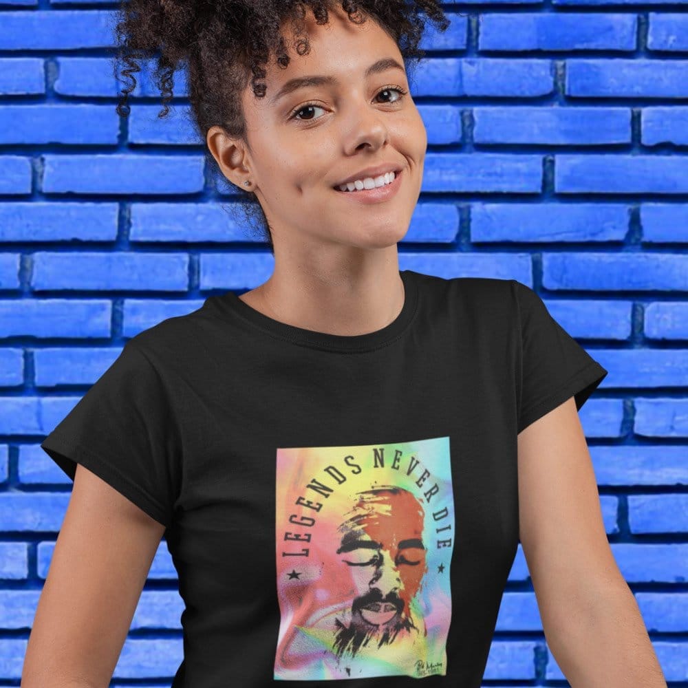 Elegant Women EqualLife Pure Cotton Bio-Washed T-Shirt Chest Printed-Tribute to Bob Marley-Rock 