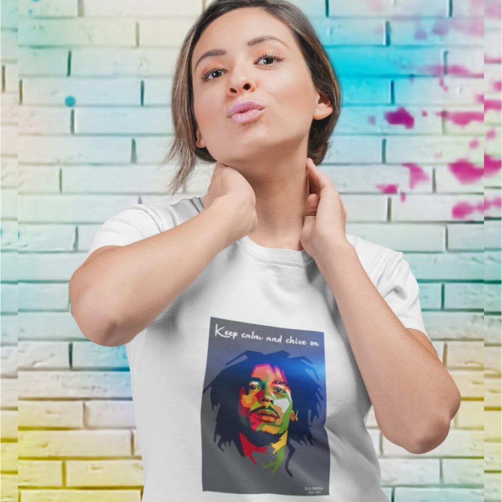 Sophisticated Women EqualLife Pure Cotton Bio-Washed T-Shirt Chest Printed-Tribute to Bob Marley