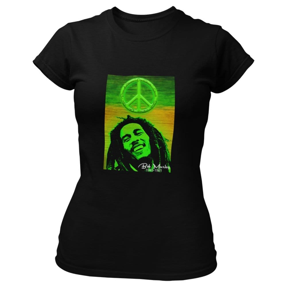 EqualLife Pure Cotton Bio-Washed T-Shirt Chest Printed-Tribute to Bob Marley-Rock Music Legends-5-by ZingerTees-Women-EL9120359-F
