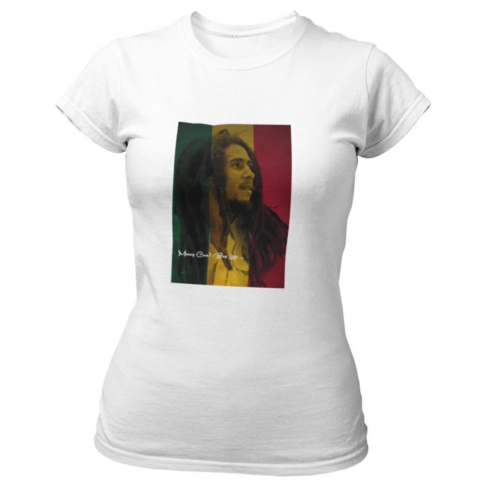 EqualLife Pure Cotton Bio-Washed T-Shirt Chest Printed-Tribute to Bob Marley-Rock Music Legends-2-by ZingerTees-Women-EL9120356-F