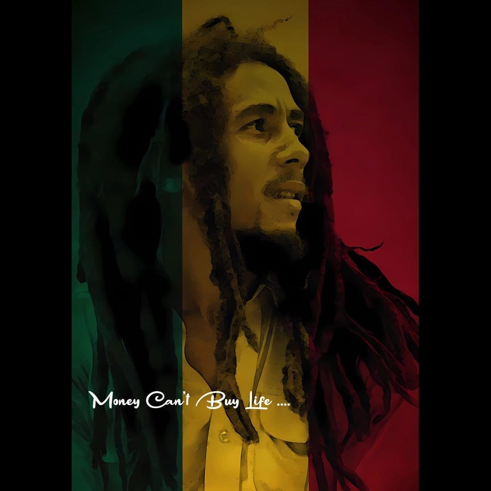 Elegant Women EqualLife Pure Cotton Bio-Washed T-Shirt Chest Printed-Tribute to Bob Marley-Rock 