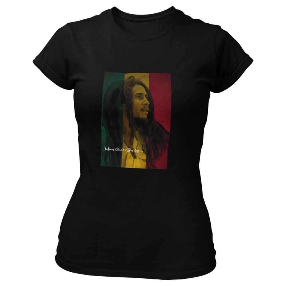 Elegant Women EqualLife Pure Cotton Bio-Washed T-Shirt Chest Printed-Tribute to Bob Marley-Rock 