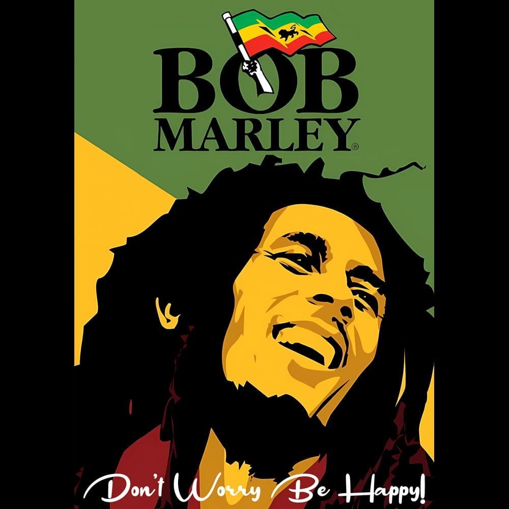 Stylish Men EqualLife Pure Cotton Bio-Washed T-Shirt Chest Printed-Tribute to Bob Marley-Rock Mu