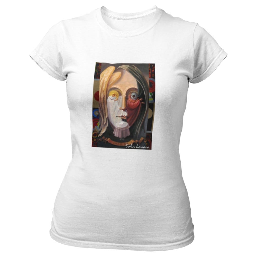 Elegant Women EqualLife Pure Cotton Bio-Washed T-Shirt Chest Printed-Tribute to John Lennon-Rock