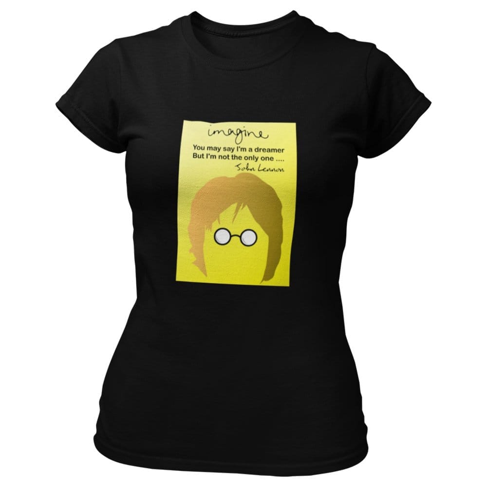 Top Women EqualLife Pure Cotton Bio-Washed T-Shirt Chest Printed-Tribute to John Lennon-Rock Mus