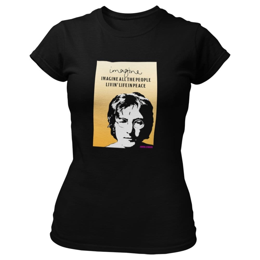 Sophisticated Women EqualLife Pure Cotton Bio-Washed T-Shirt Chest Printed-Tribute to John Lenno