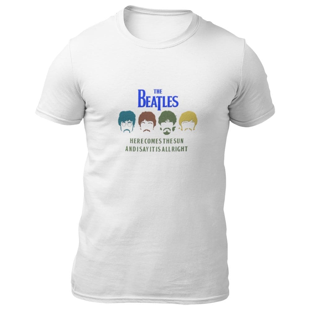 Stylish Men EqualLife Pure Cotton Bio-Washed T-Shirt Chest Printed-Tribute to The Beatles-Rock M