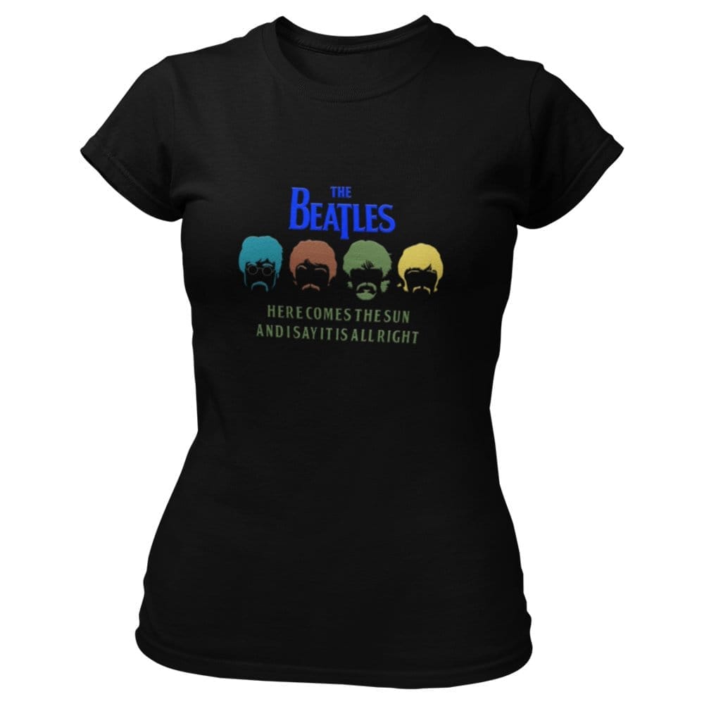 EqualLife Pure Cotton Bio-Washed T-Shirt Chest Printed-Tribute to The Beatles-Rock Music Legends-12-by ZingerTees-Women-EL9120347-F