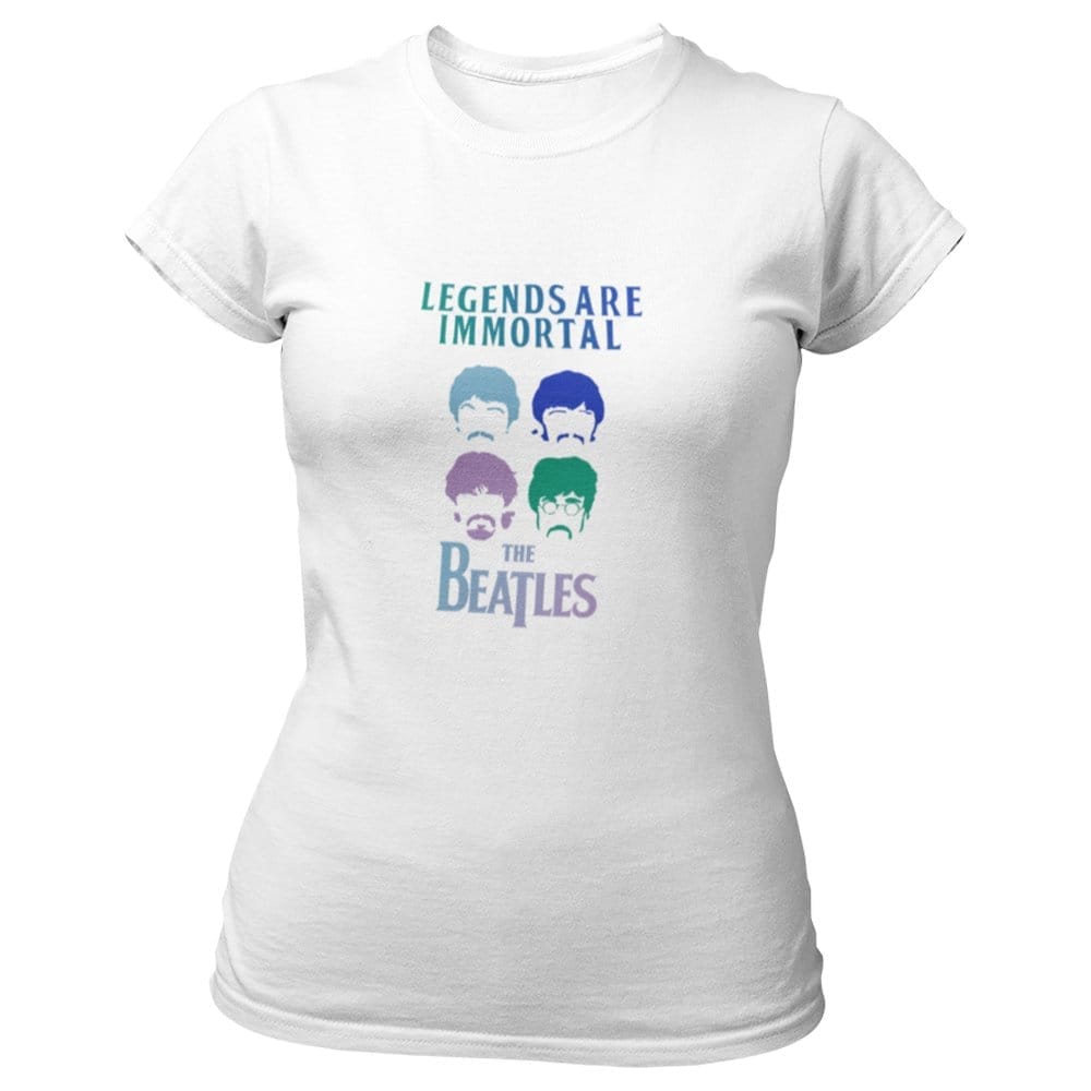 Elegant Women EqualLife Pure Cotton Bio-Washed T-Shirt Chest Printed-Tribute to The Beatles-Rock
