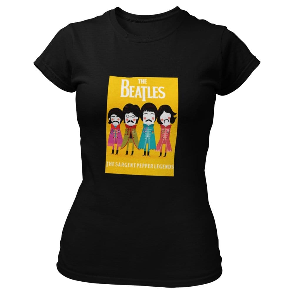EqualLife Pure Cotton Bio-Washed T-Shirt Chest Printed-Tribute to The Beatles-Rock Music Legends-4-by ZingerTees-U-WomenL9120339-X-F