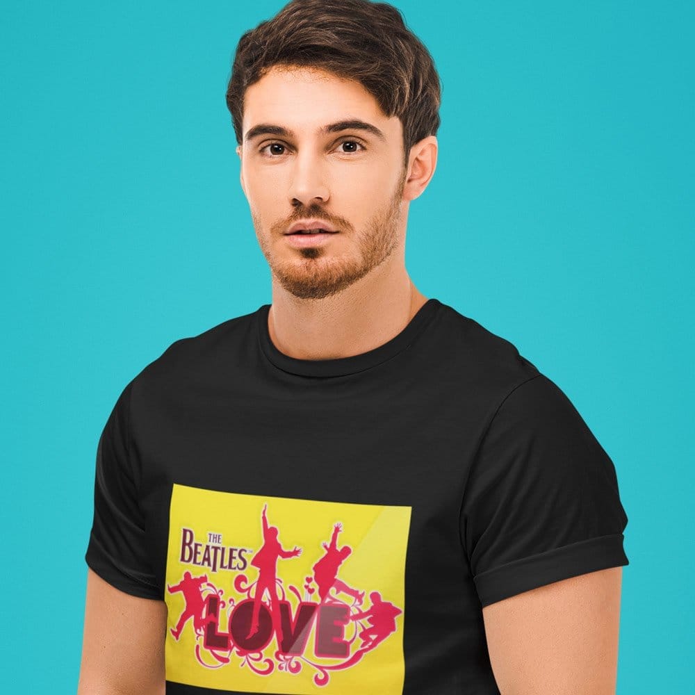 Premium Men EqualLife Pure Cotton Bio-Washed T-Shirt Chest Printed-Tribute to The Beatles-Rock M