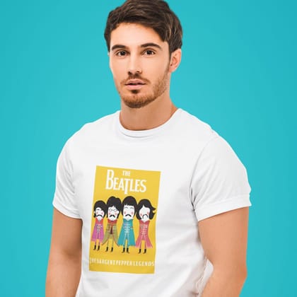 EqualLife Pure Cotton Bio-Washed T-Shirt Chest Printed-Tribute to The Beatles-Rock Music Legends-4-by ZingerTees-U-MenL9120339-X-M