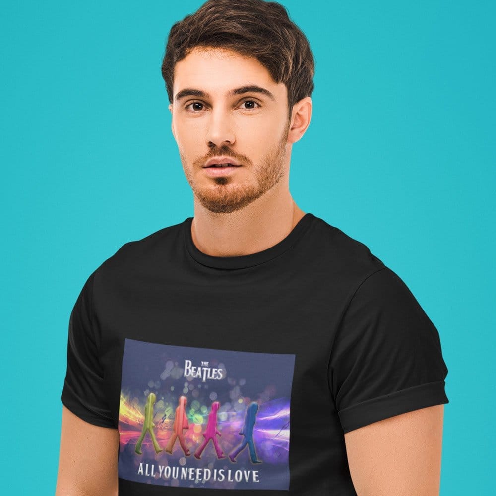 Affordable Men EqualLife Pure Cotton Bio-Washed T-Shirt Chest Printed-Tribute to The Beatles-Roc