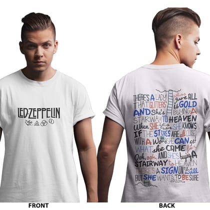 EqualLife Pure Cotton Bio-Washed Chest Printed T-Shirt - Rock Music - Tribute to Led Zeppelin Design 4 - by ZingerTees-Men-EL9120617-M