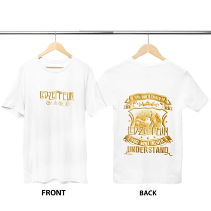 EqualLife Pure Cotton Bio-Washed Chest Printed T-Shirt - Rock Music - Tribute to Led Zeppelin Design 2 - by ZingerTees-Women-EL9120615-F