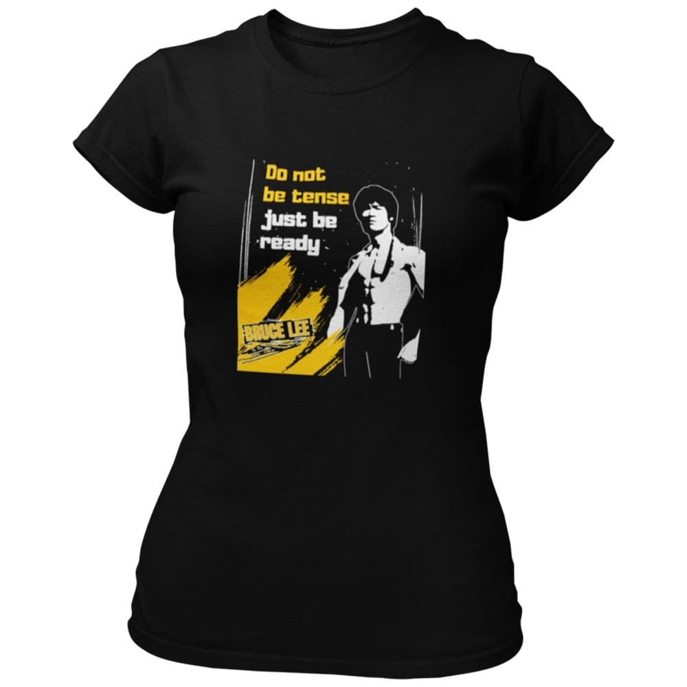 EqualLife Pure Cotton Bio-Washed Chest Printed T-Shirt - Inspirations - Bruce Lee - Don't Be Tense - by ZingerTees-Women-EL9120609-F