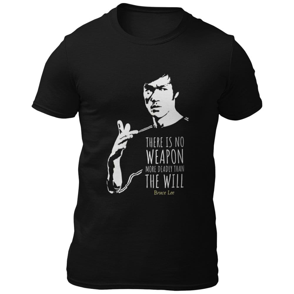 EqualLife Pure Cotton Bio-Washed Chest Printed T-Shirt - Inspirations - Bruce Lee - There is No Weapon - by ZingerTees-Men-EL9120612-M