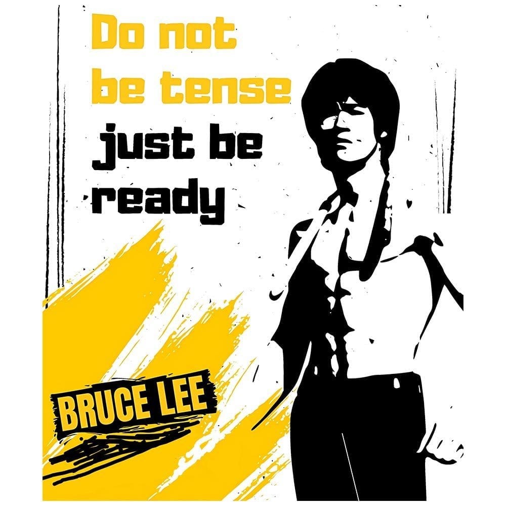 Top Men EqualLife Pure Cotton Bio-Washed Chest Printed T-Shirt - Inspirations - Bruce Lee - Don'
