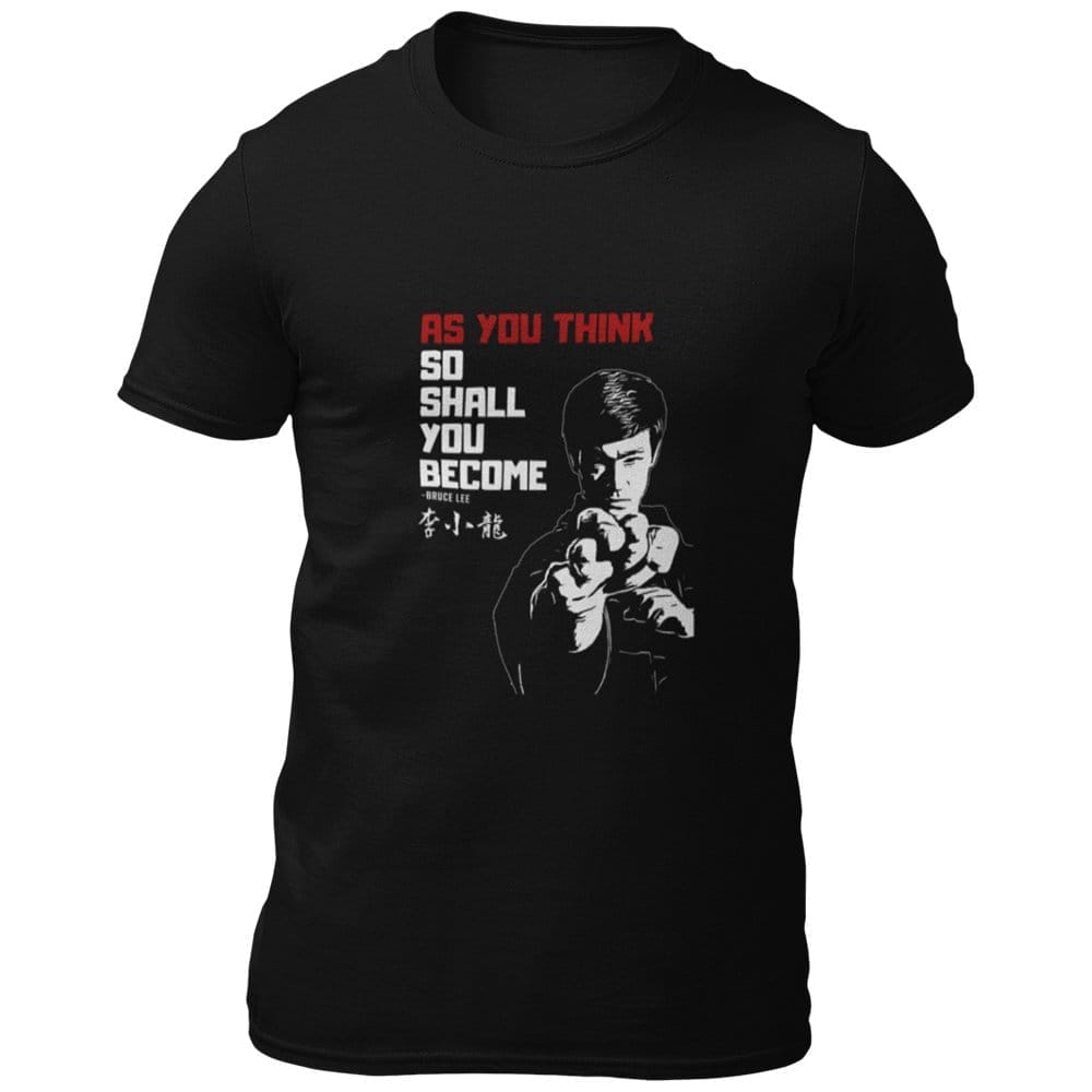 EqualLife Pure Cotton Bio-Washed Chest Printed T-Shirt - Inspirations - Bruce Lee - As You Think - by ZingerTees-Men-EL9120611-M