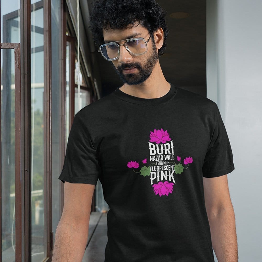 Modern Men EqualLife Pure Cotton Bio-Washed Chest Printed T-Shirt - Funny Tees - Buri Nazar Wala
