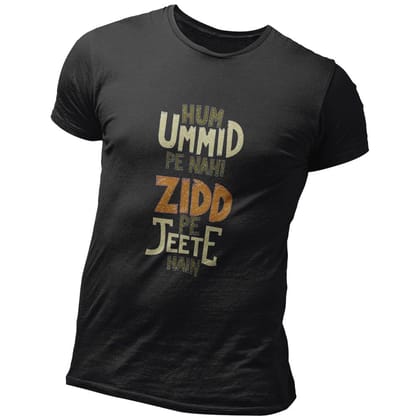 EqualLife Pure Cotton Bio-Washed Chest Printed T-Shirt - Funny Tees - Hum Ummid Pe Nahi Design 6 - by ZingerTees-Men-EL9120624-M