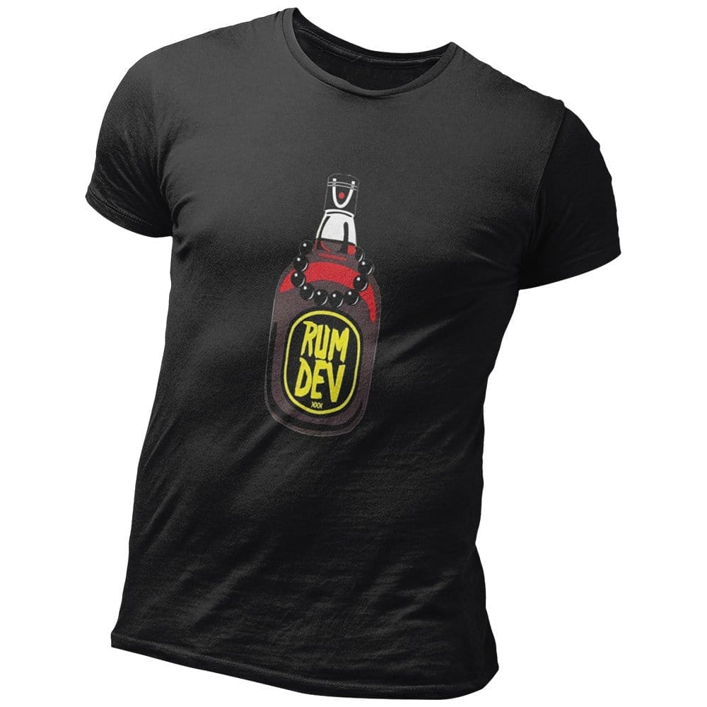 Chic Men EqualLife Pure Cotton Bio-Washed Chest Printed T-Shirt - Funny Tees - Rum Dev Design 14
