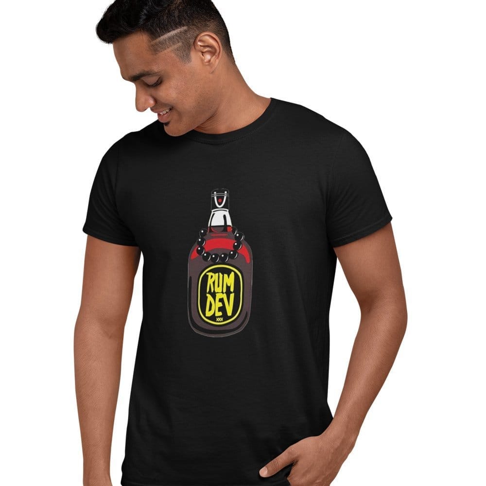 Chic Men EqualLife Pure Cotton Bio-Washed Chest Printed T-Shirt - Funny Tees - Rum Dev Design 14